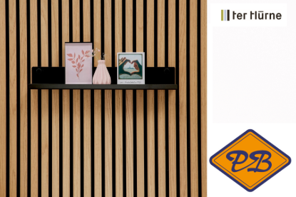 Afbeeldingen van Ter Hürne livingwall function metalen wandplank Lasse zwart