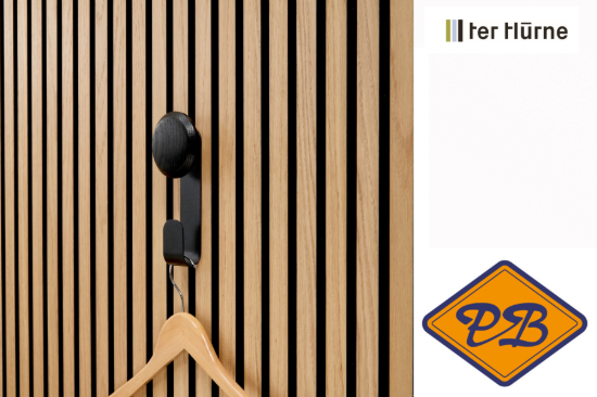 Afbeelding van Ter Hürne livingwall function metalen wandhaak Haakon zwart knop zwart