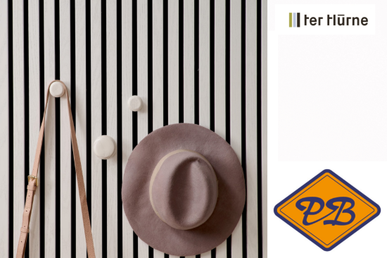 Afbeelding van Ter Hürne livingwall function houten knop Märta wit (per set = 2 stuks rond 40mm + 2 stuks rond 60mm)