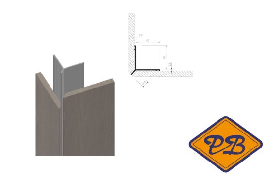 Afbeelding van Fazawood PVC hoekprofiel zwart 40x40mmx300cm