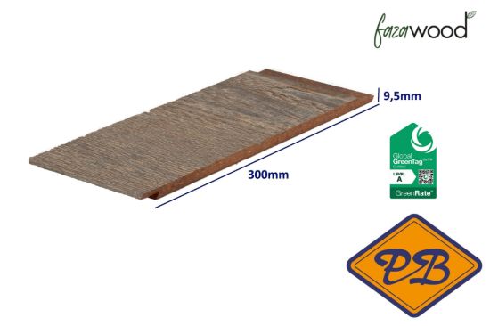 Afbeelding van Fazawood eucalyptus hardhouten dubbel rabatdeel Albury DG 10 Teak brown 9,5x300mm