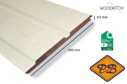 Afbeeldingen van woodritch eucalyptus hardhouten dubbel rabatdeel darwin 0006 winterwit 9,5x300mm