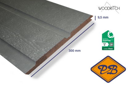 Afbeeldingen van woodritch eucalyptus hardhouten dubbel rabatdeel darwin 0139 antraciet speciaal 9,5x300mm