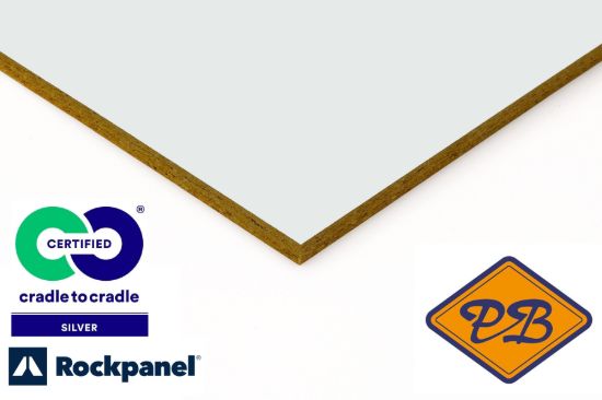 Afbeelding van Rockpanel gevelplaat ply met 1-zijdig licht grijze grondlaag 250x120cm