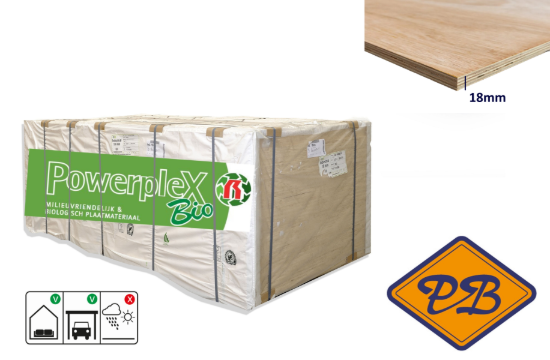 Afbeelding van Eucalyptus powermultiplex BB/CC BIO based interieur 18mmx244x122cm (per pak van 50 platen)