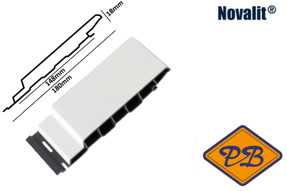 Afbeeldingen van Novalit outdoor® PVC rondkant hol sponningdeel *RAL 9010 wit 18x148mm